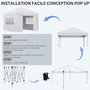 Voir la diapositive 4 : OUTSUNNY Tonnelle barnum pop-up 3 x 3 x 2,75 m anti-UV 30+ sac transport et lestage inclus blanc