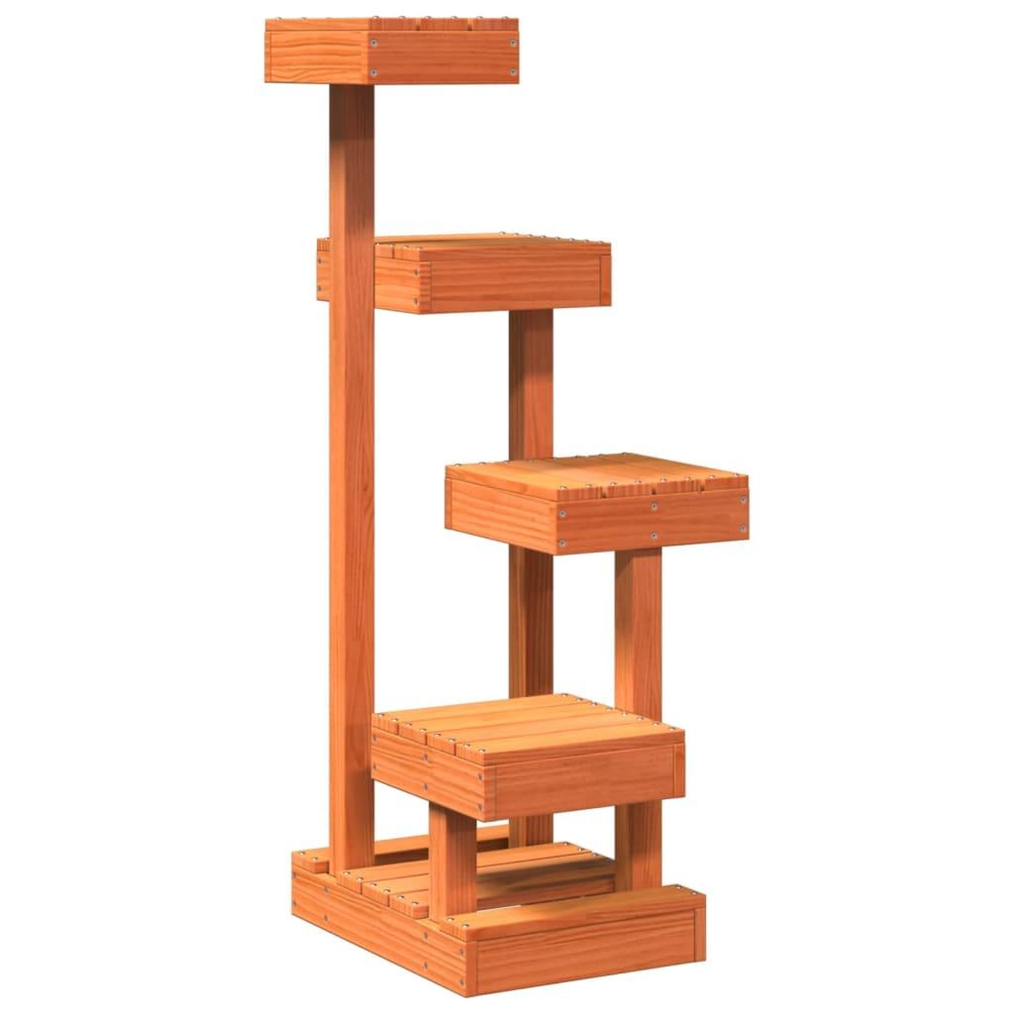 Voir la diapositive 2 : VIDAXL Arbre a chat cire marron 45,5x49x103 cm bois de pin massif
