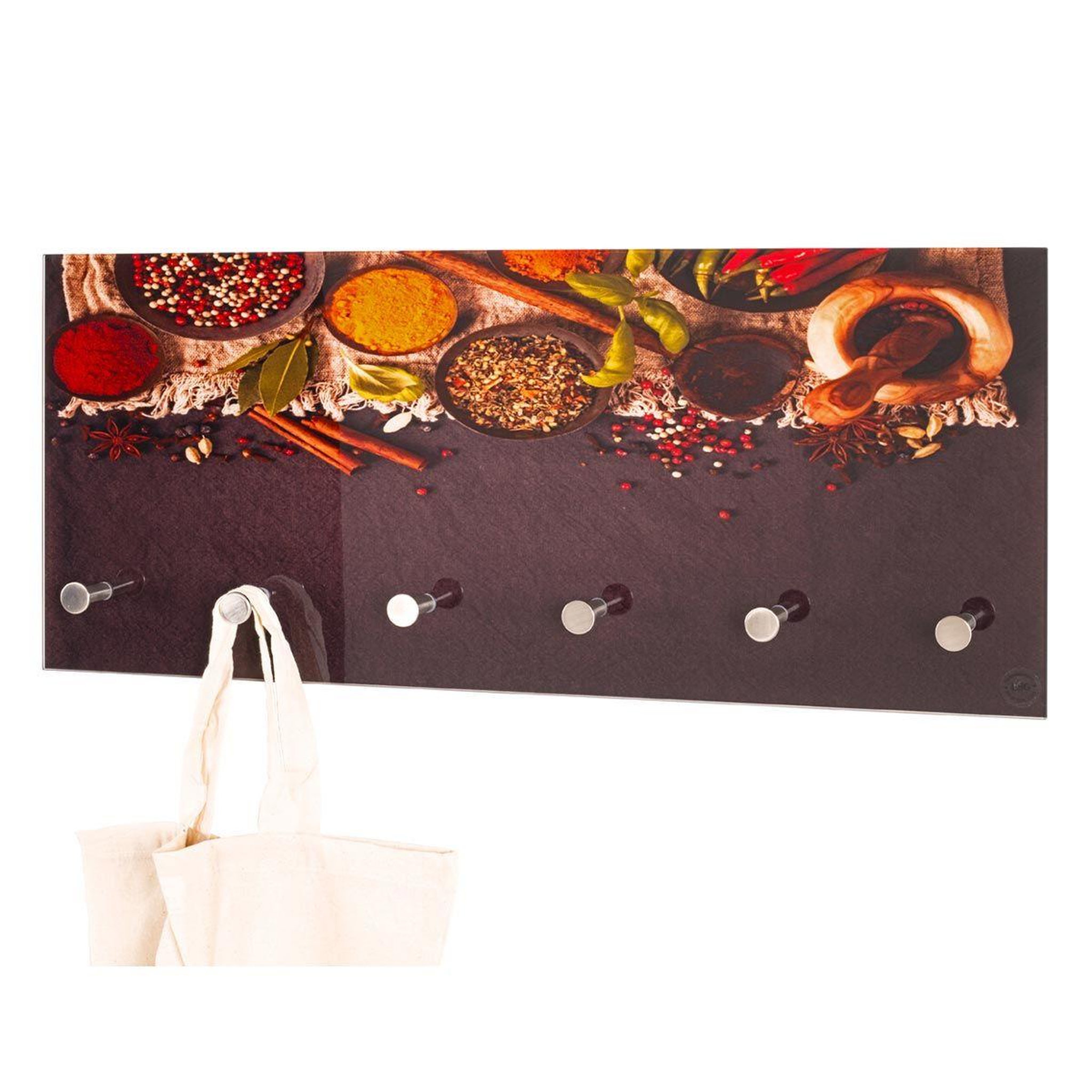 Voir la diapositive 3 : Paris Prix Patère murale 6 crochets  imprimé  70cm multicolore