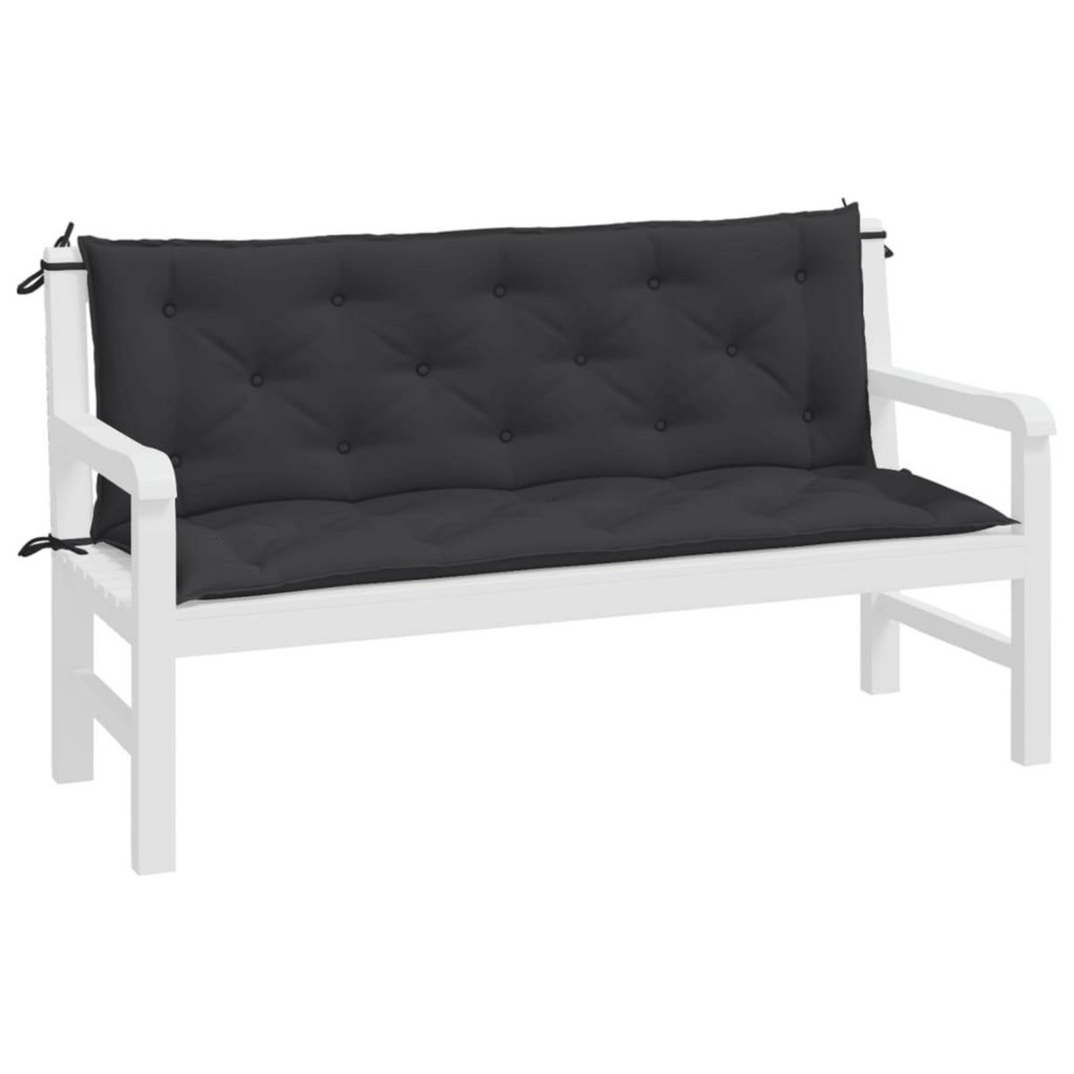 VIDAXL Coussins de banc jardin lot de 2 noir 150x50x7 cm tissu Oxford
