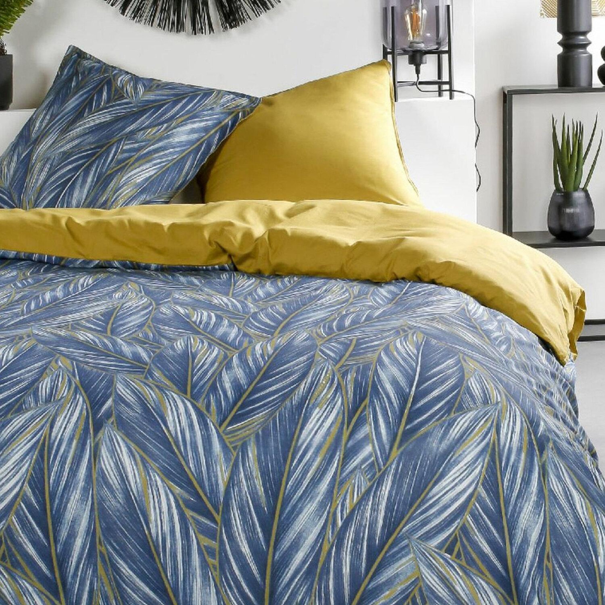 Voir la diapositive 2 : Home collection Parure housse de couette révers. 100% coton 57fils sunshine