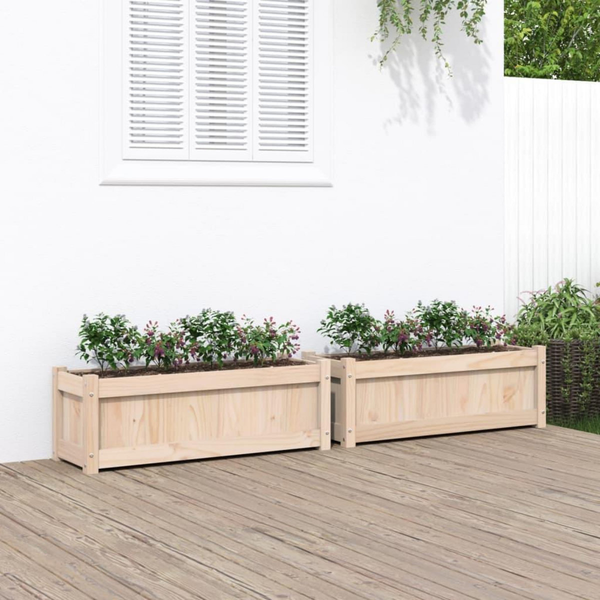 VIDAXL Jardinieres 2 pcs bois de pin massif