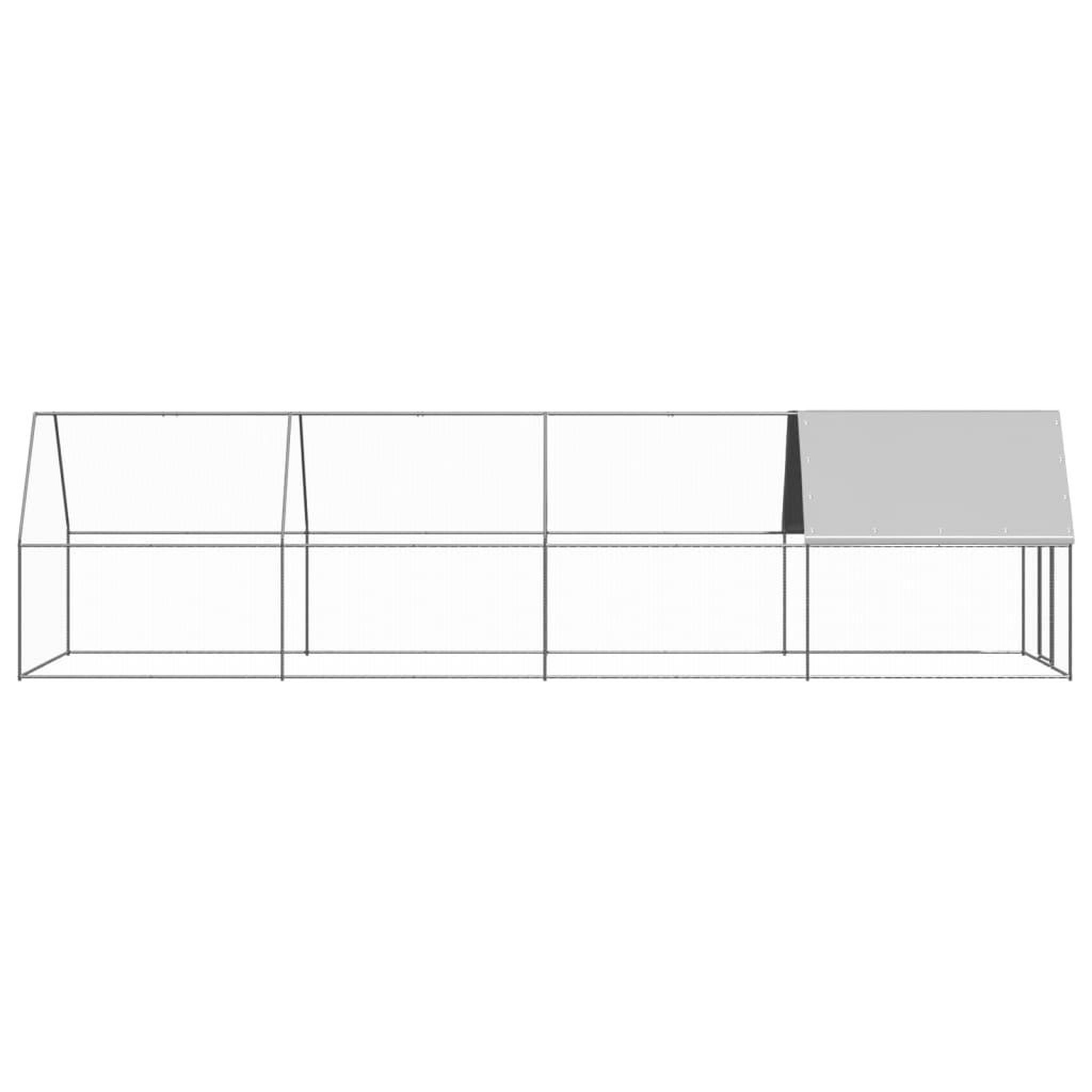 Voir la diapositive 3 : VIDAXL Poulailler d'exterieur 2x8x2 m Acier galvanise