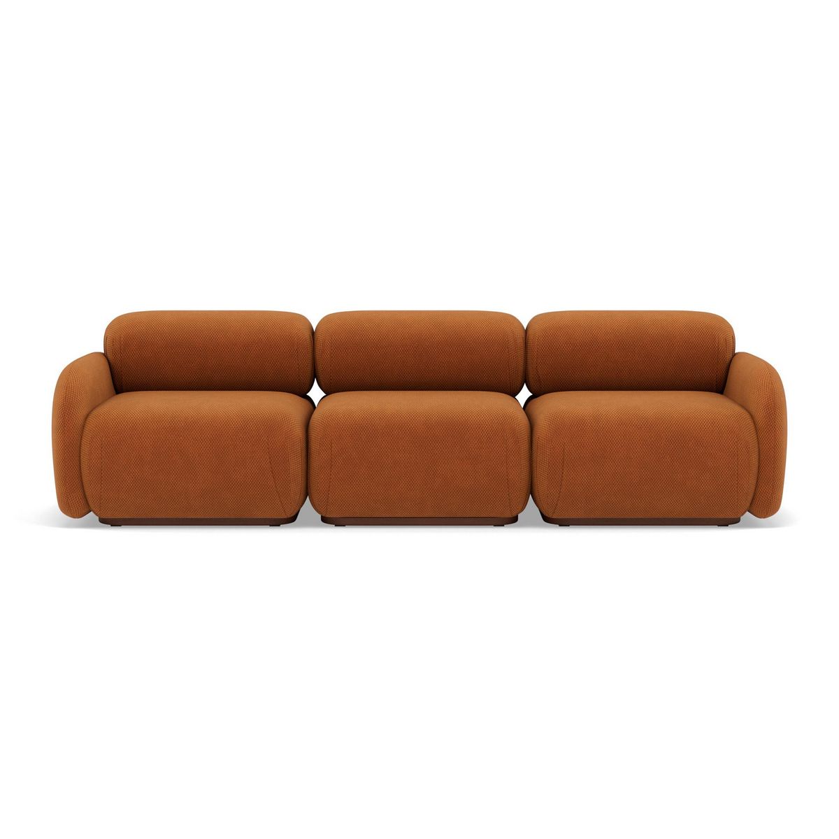 LISA DESIGN Penelope - canapé droit modulable 3 places en velours texturé