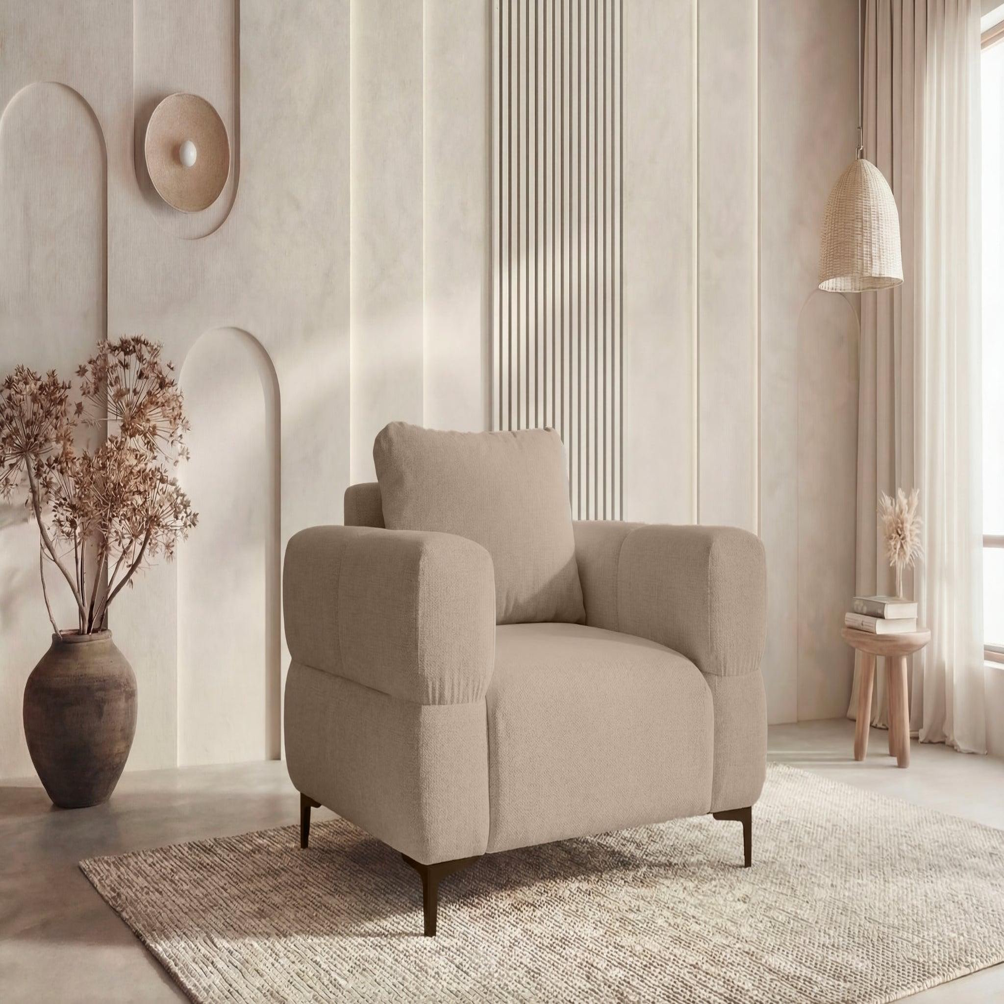 Voir la diapositive 2 : CASANOVA PARIS Elton - fauteuil en tissu lisse