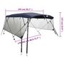 Voir la diapositive 6 : VIDAXL Toit bimini a 4 arceaux parois en maille 243x(170-182)x137 cm