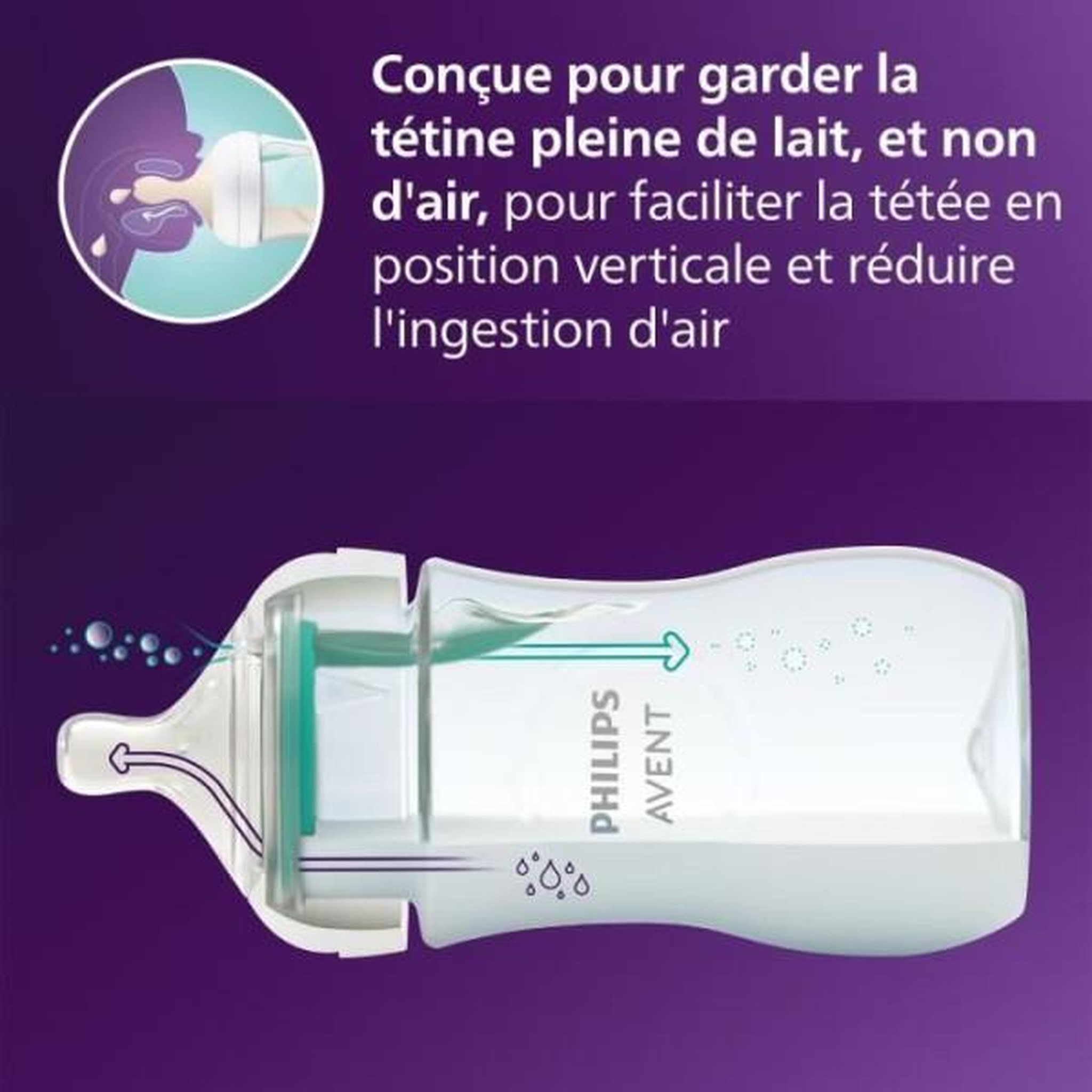Voir la diapositive 5 : PHILIPS AVENT Kit nouveau-né - philips avent - natural 3.0 airfree - 2 biberons 125ml + 2 biberons 260ml + sucettes ultra douce 0-6m