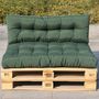 Voir la diapositive 3 : RED DECO Set 2 coussins palette d'extérieur RIOU Kaki Polyester 120 x 80 x 15 cm