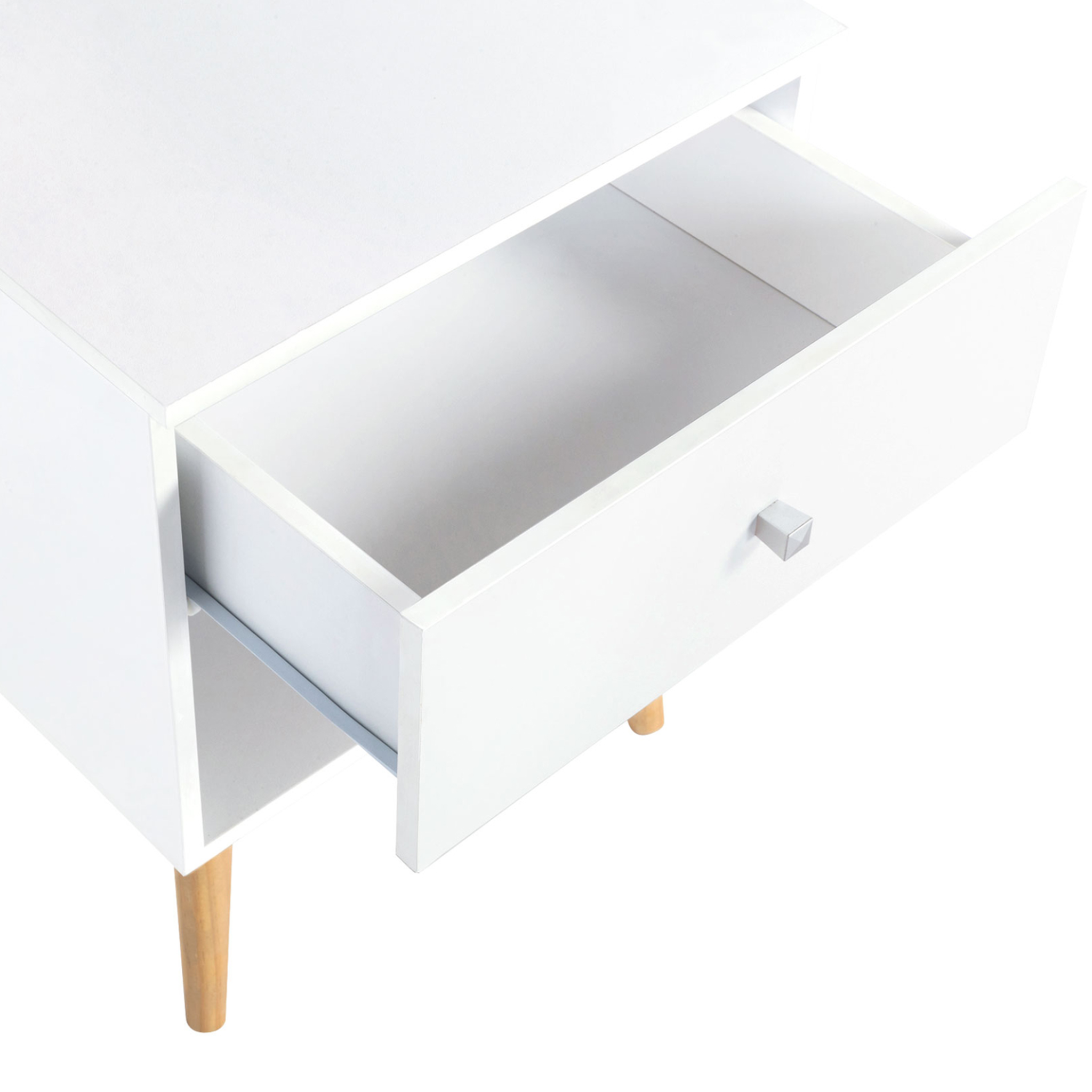 Voir la diapositive 6 : ID MARKET Lot de 2 tables de chevet emmie scandinaves 1 tiroir avec niche blanc
