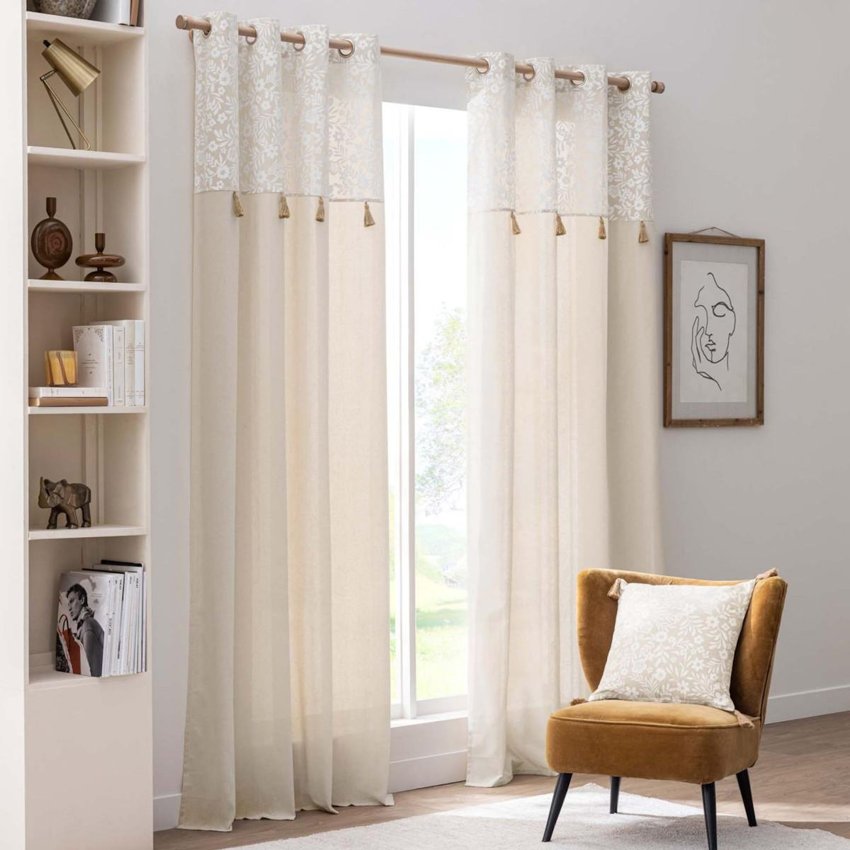 Paris Prix Coussin Déco à Pompons  Angie  45x45cm Naturel