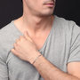 Voir la diapositive 2 : L'ATELIER D'AZUR Bracelet Argent 925/000 Maille Figaro Alternée 1+2 - Homme