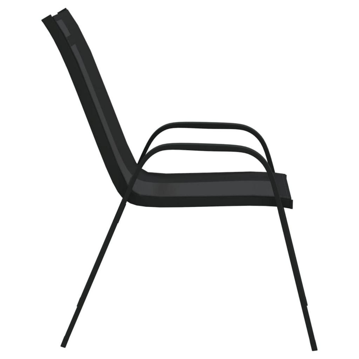 VIDAXL Chaises empilables de jardin lot de 2 Noir Tissu textilene