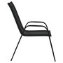 Voir la diapositive 4 : VIDAXL Chaises empilables de jardin lot de 2 Noir Tissu textilene