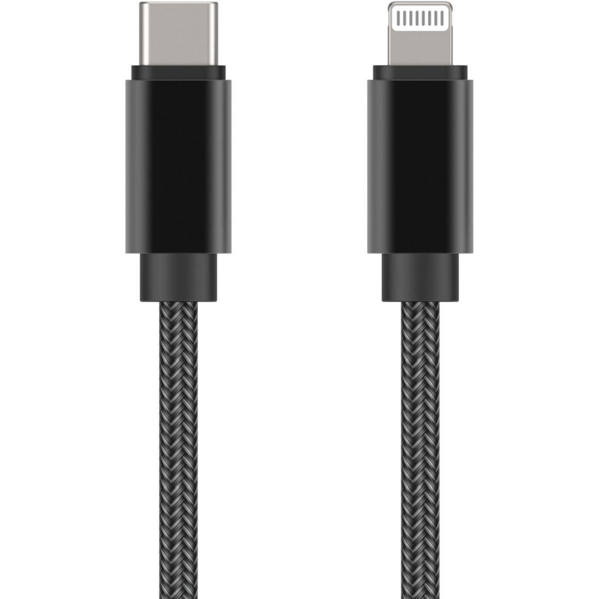 ADEQWAT Câble Lightning vers USB-C 2M certifié Apple Noir