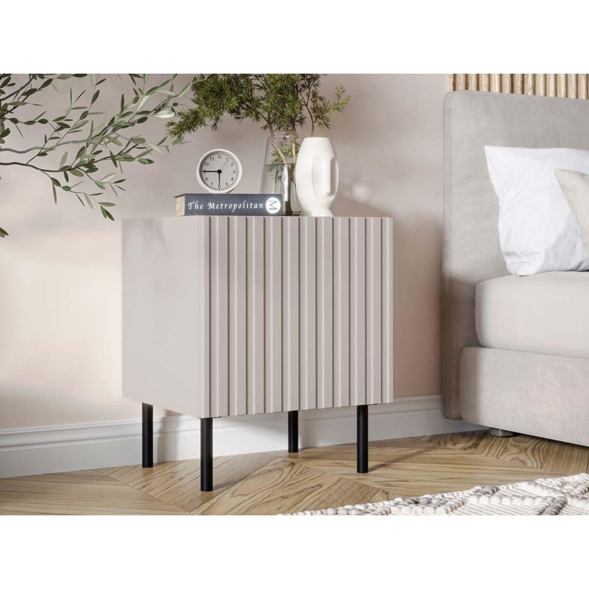 BEST MOBILIER Timote - lot de 2 tables de chevet - écru - 54 cm