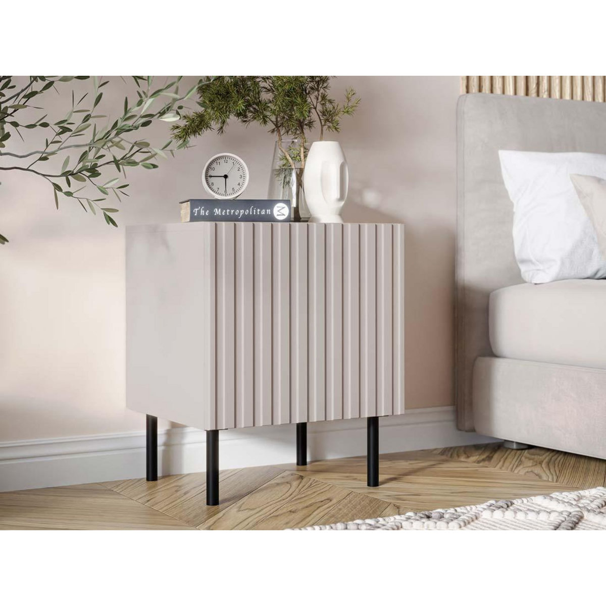 BEST MOBILIER Timote - lot de 2 tables de chevet - écru - 54 cm