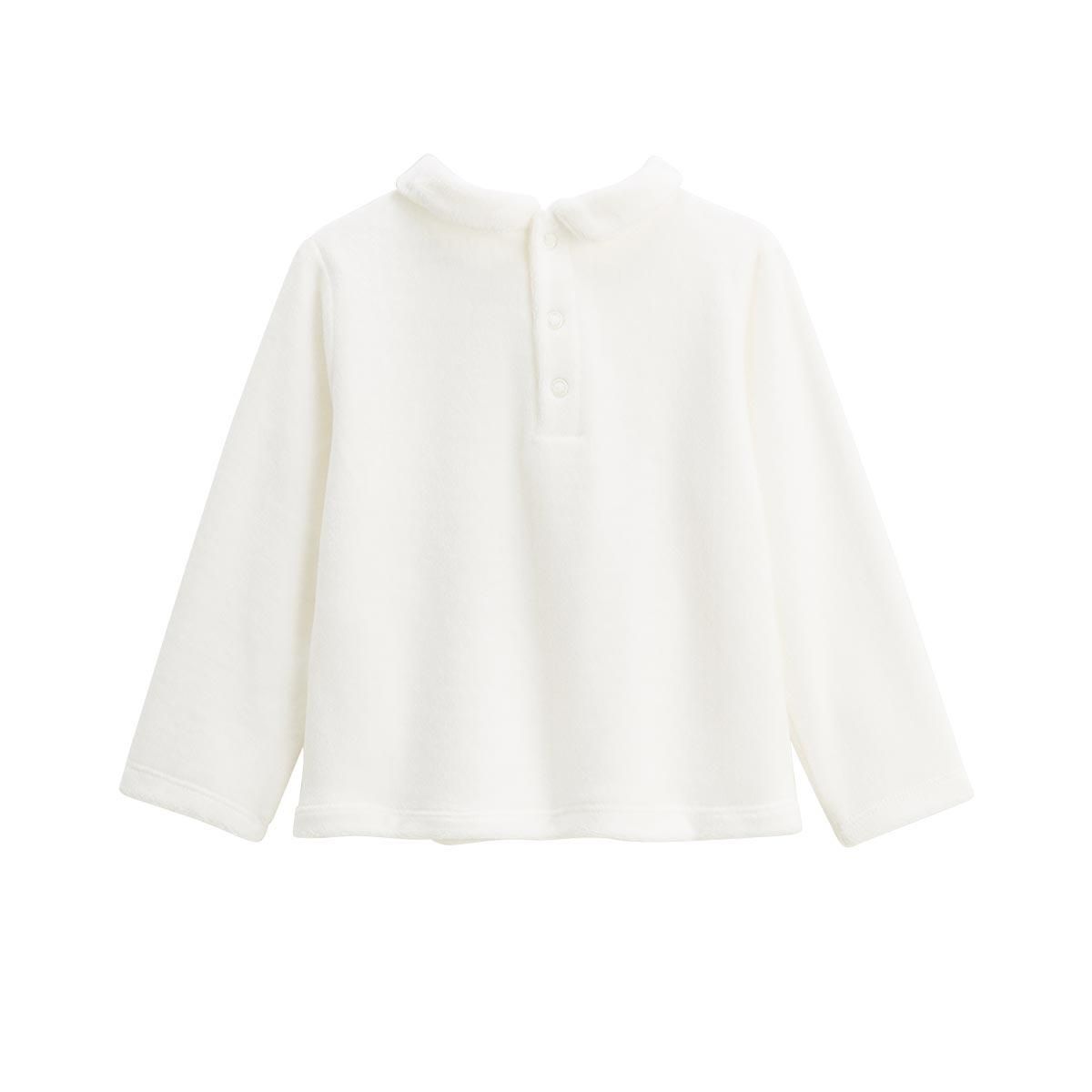 Petit Béguin Pyjama enfant 2 pièces en velours à pieds retroussables Swan