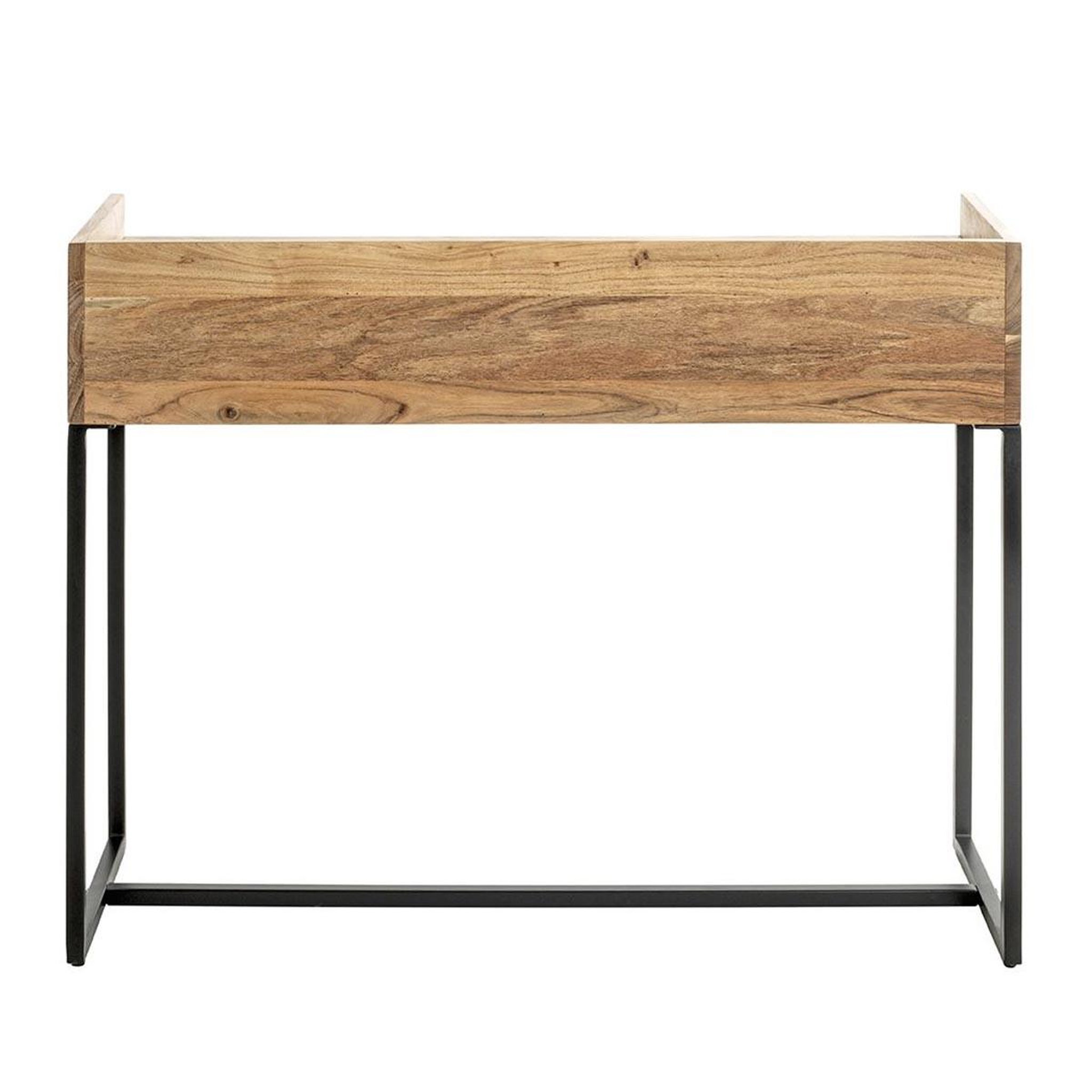 Voir la diapositive 5 : Paris Prix Console bureau 2 tiroirs  sphera  100cm naturel & noir