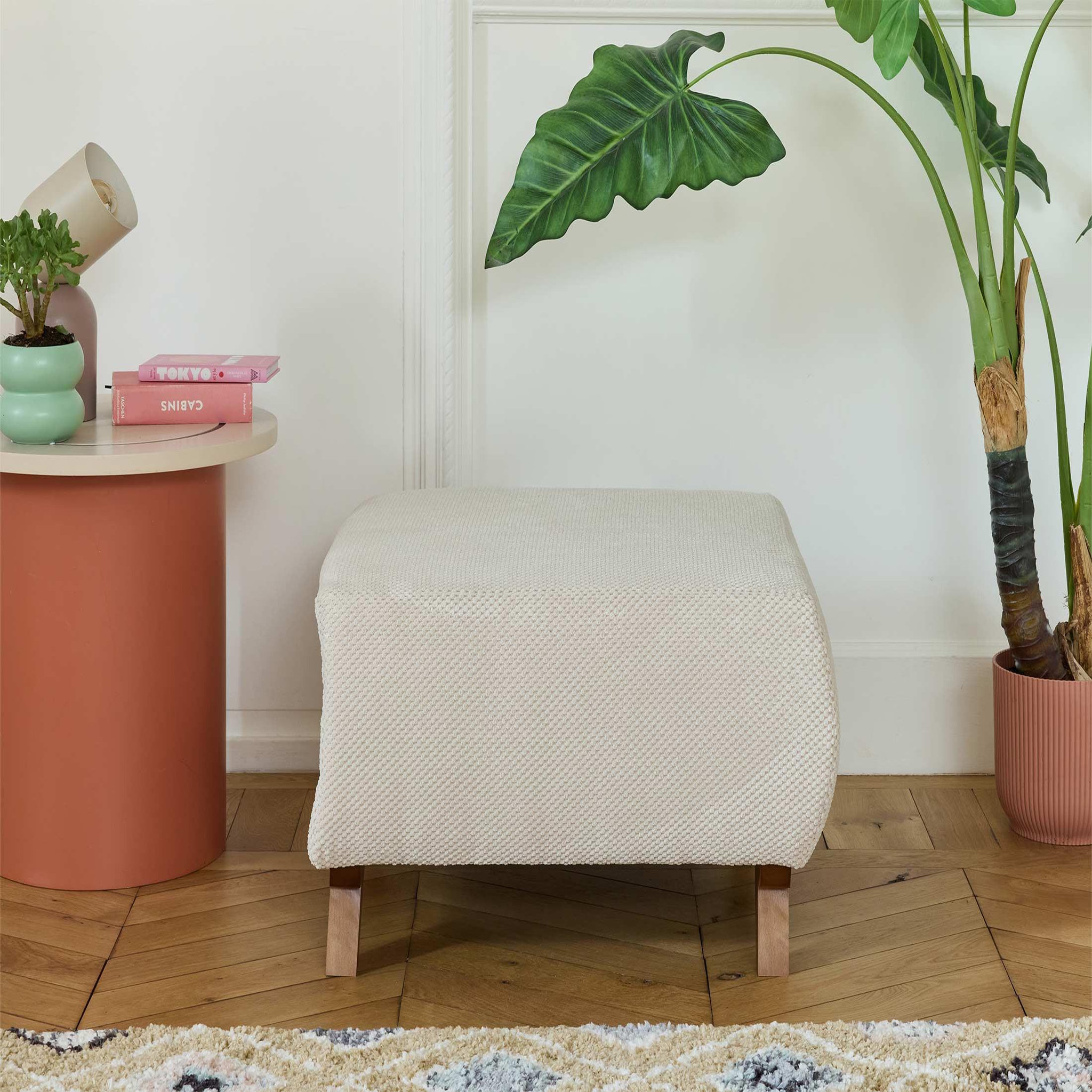Voir la diapositive 2 : BEST MOBILIER Cristal - pouf modulable - 65 cm - en velours texturé