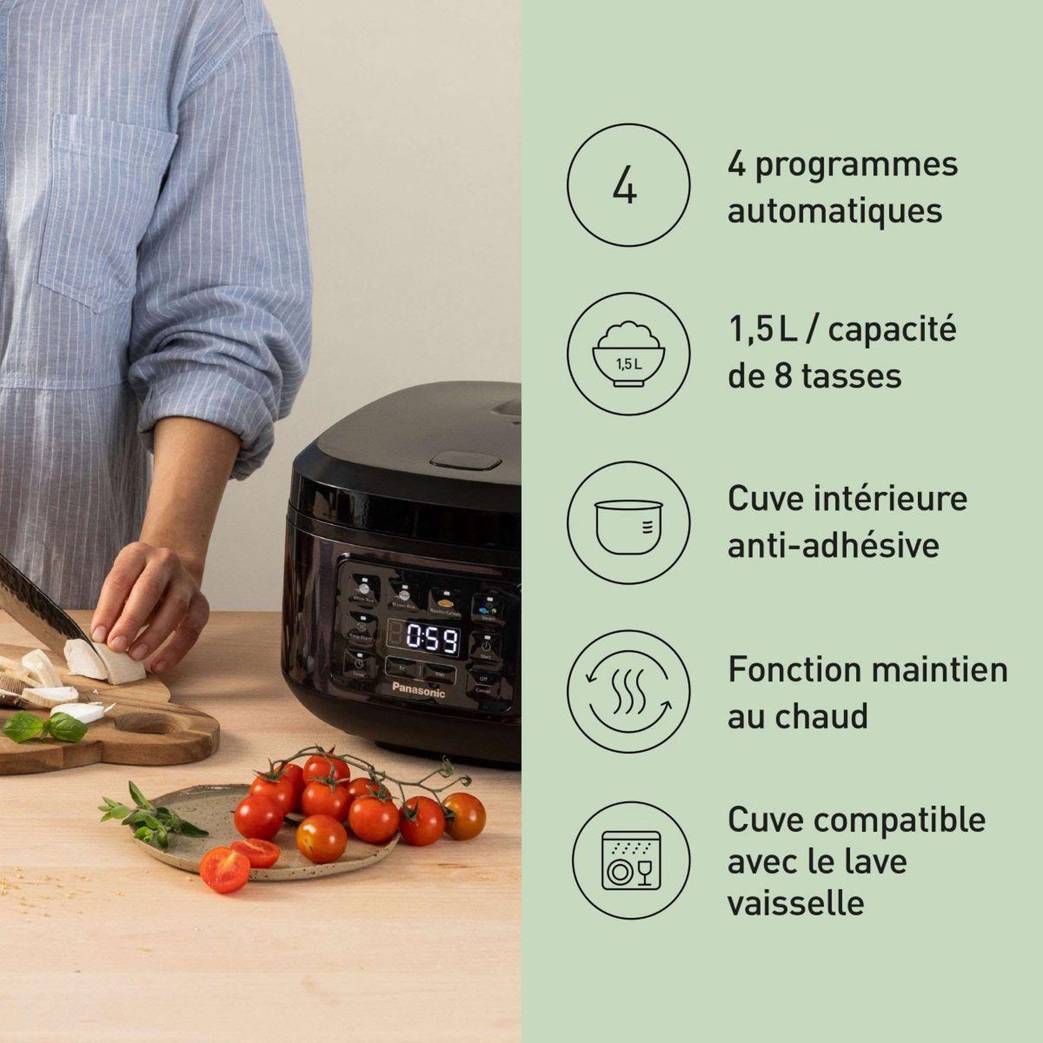 Voir la diapositive 2 : PANASONIC Cuiseur riz sr-da152kxe