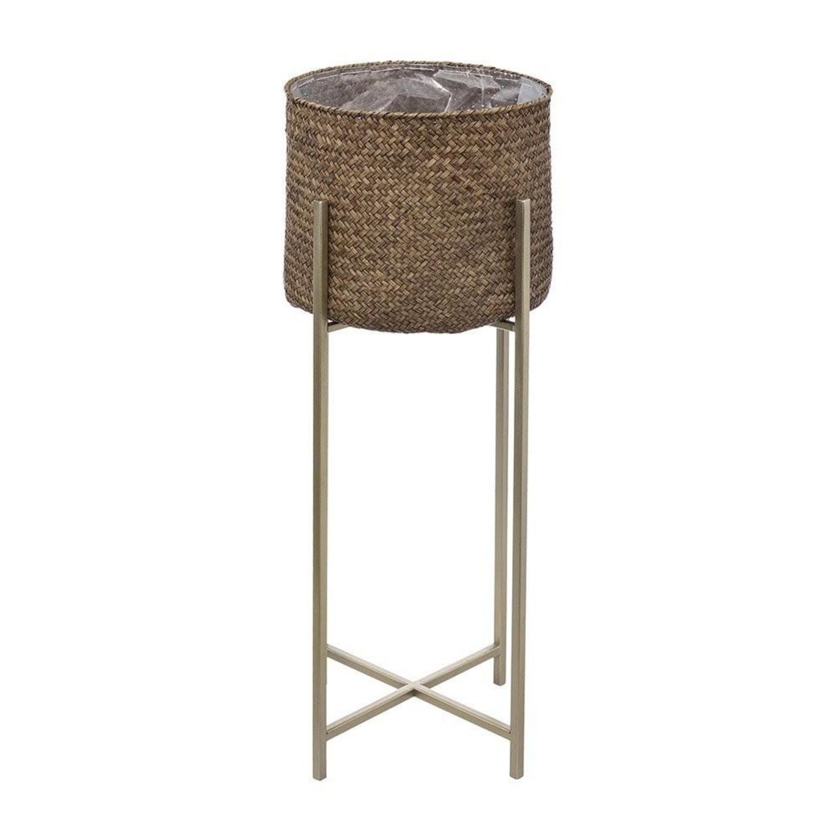 ATMOSPHERA Lot de 2 pots roseau métal Night H67