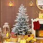 Voir la diapositive 2 : HOMCOM Sapin de Noël artificiel enneigé H.150cm 828 branches épicéa grand réalisme support métal pliable vert