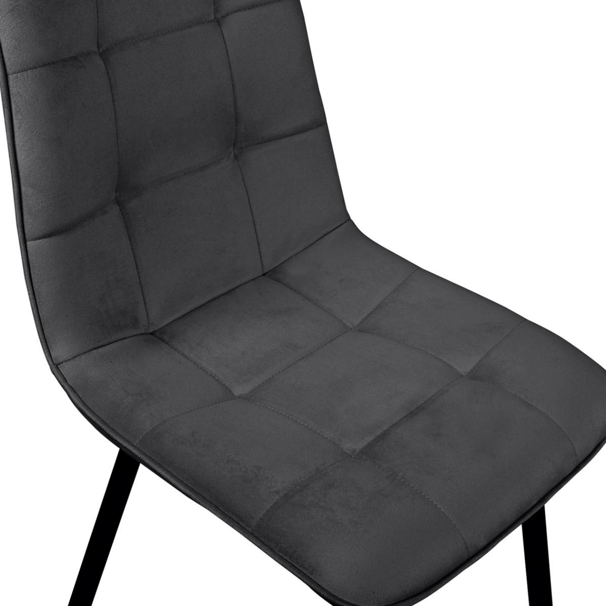 ID MARKET Lot de 6 chaises MILA en velours mix color vert x2, gris foncé x2, gris clair, jaune