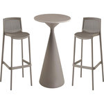 Habitat et Jardin Table et chaises hautes de jardin bistrot empilables  Néora  - 2 places - Taupe
