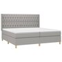 Voir la diapositive 4 : VIDAXL Sommier a lattes de lit matelas LED Gris clair 200x200 cm Tissu