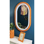 Voir la diapositive 5 : Paris Prix Miroir Mural en Velours  Anthony  90cm Gris & Orange