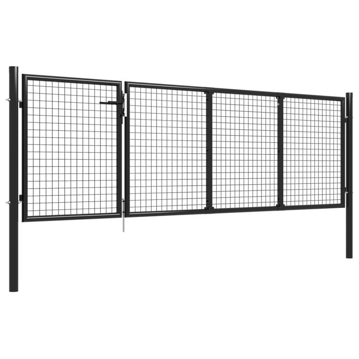 VIDAXL Portillon Acier 350x100 cm Anthracite