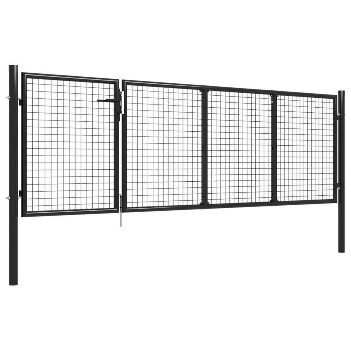 VIDAXL Portillon Acier 350x100 cm Anthracite