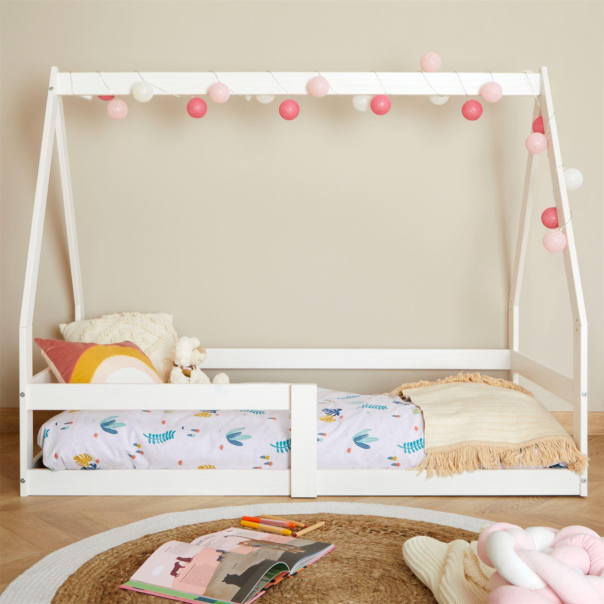 Voir la diapositive 3 : IDIMEX Lit cabane LUSIA 80 x 160 cm, en pin massif