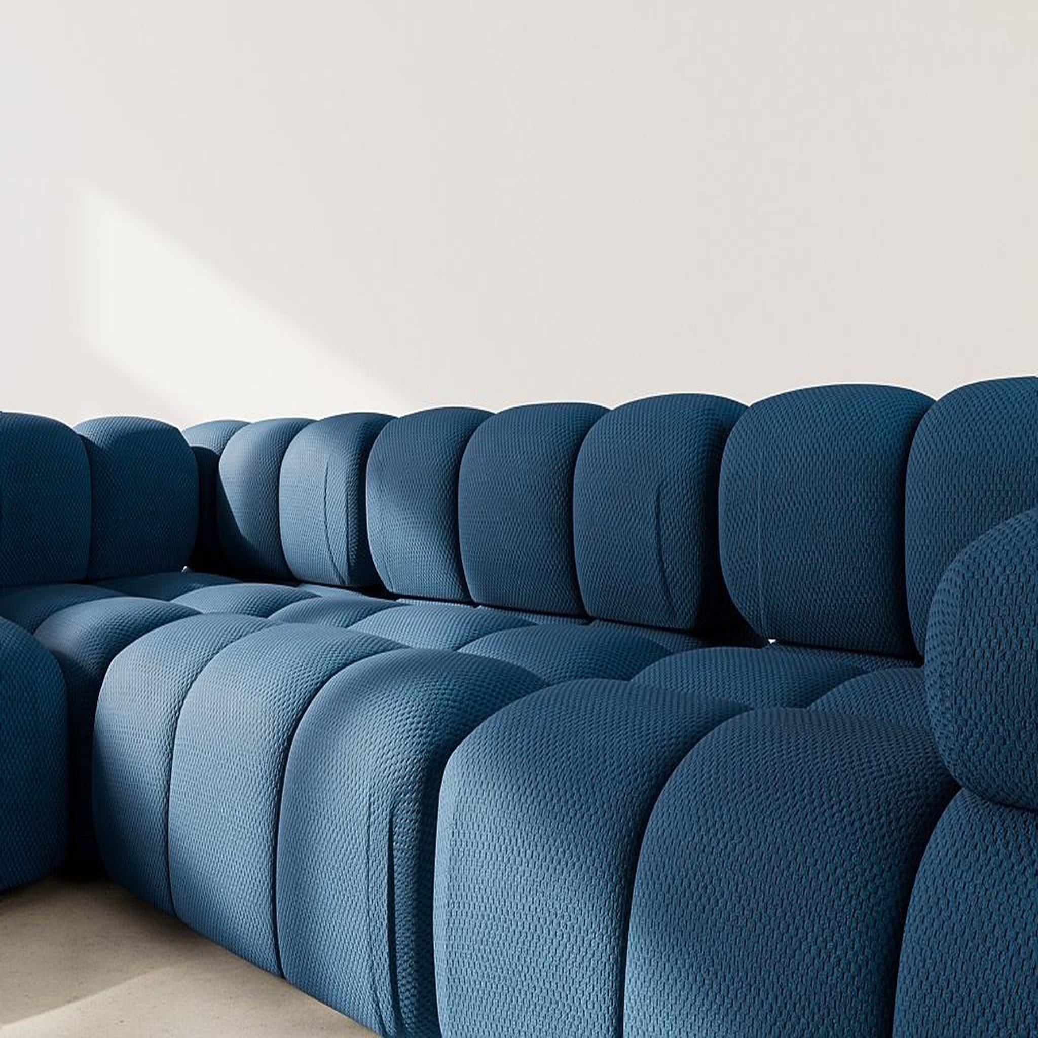 Voir la diapositive 4 : LISA DESIGN Ruby - canapé modulable d'angle gauche 5 places en velours texturé