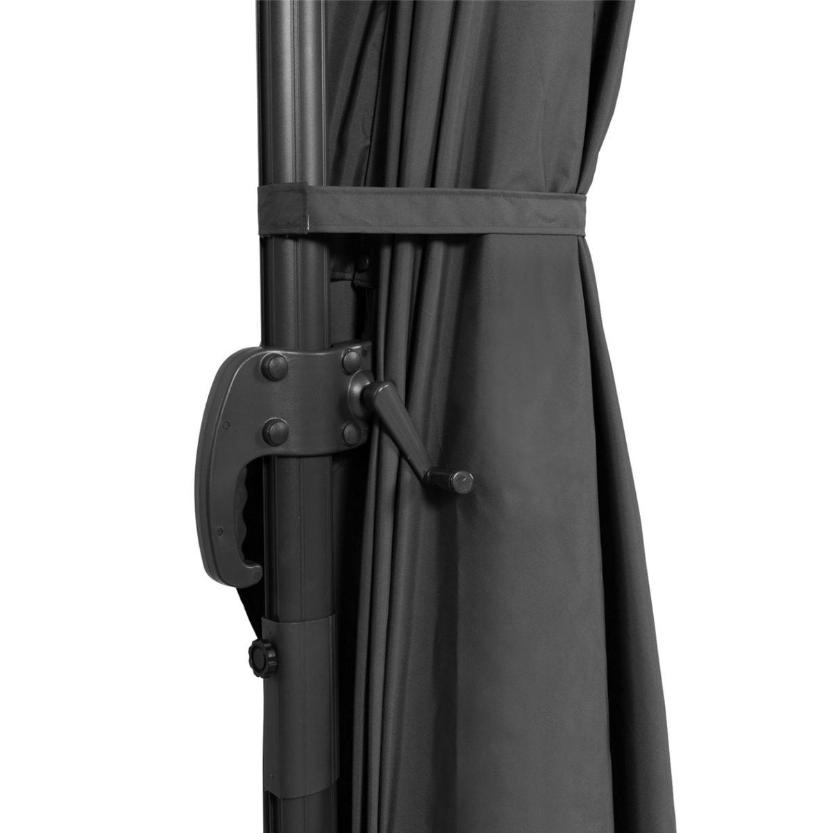 ID MARKET Parasol déporté inclinable rotatif 360 CALVI gris 3x4 M avec housse