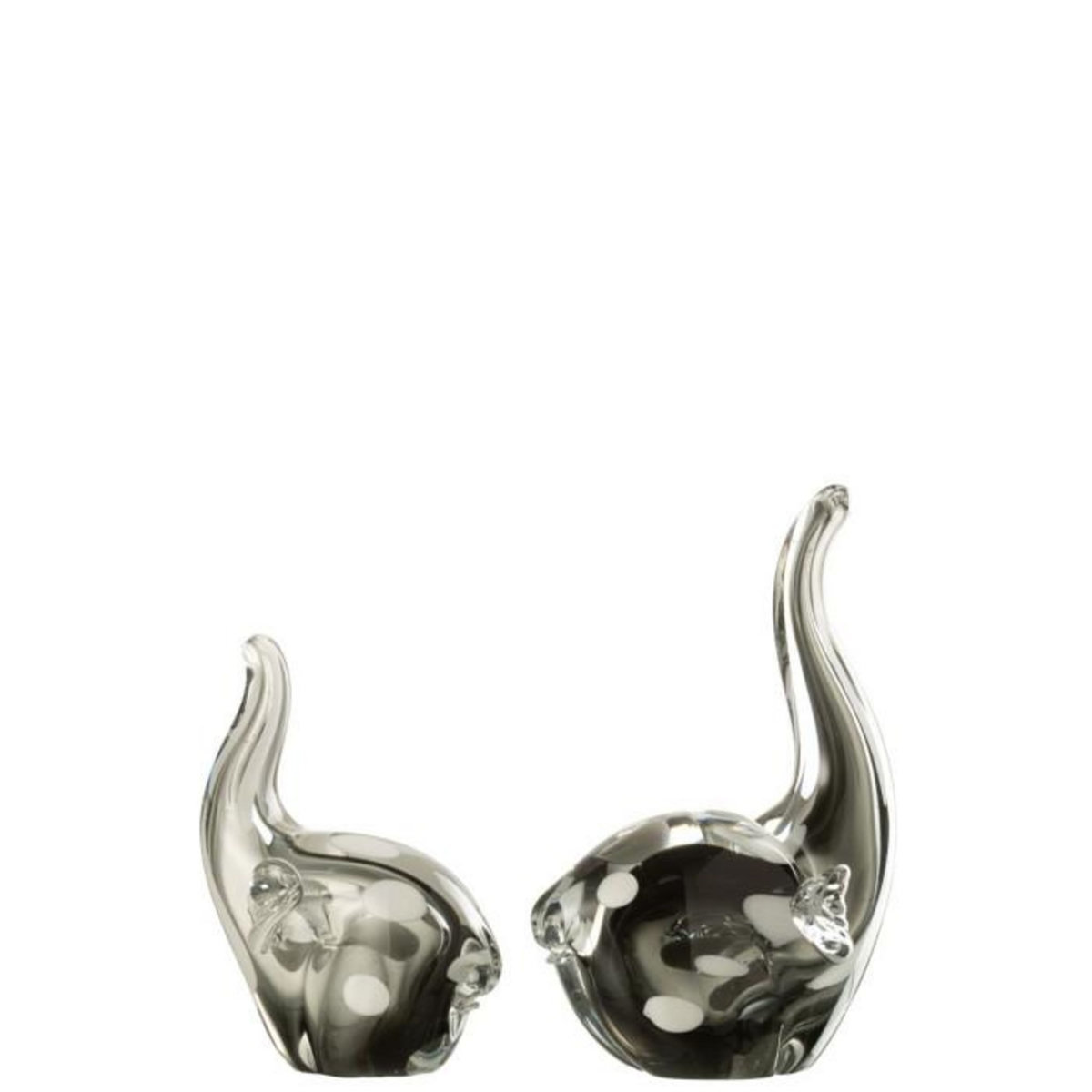 Paris Prix Statuette Éléphant en Verre  Gavin  17cm Noir