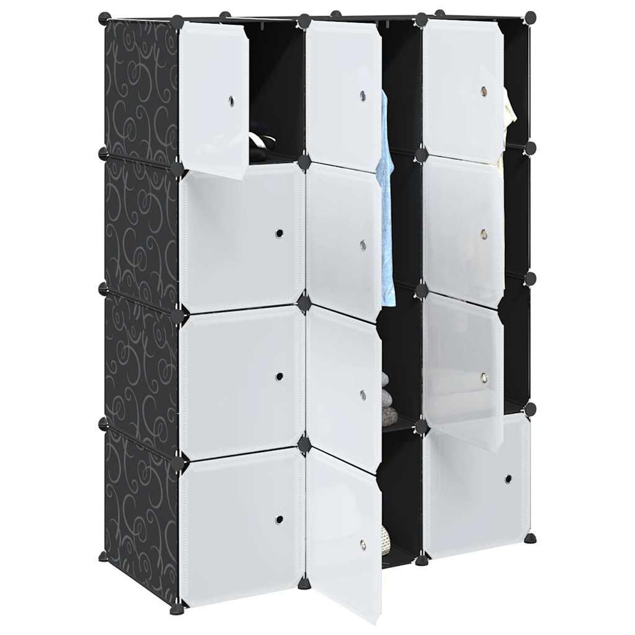 VIDAXL Cubes de rangement 12 pcs avec tiges de suspension PP