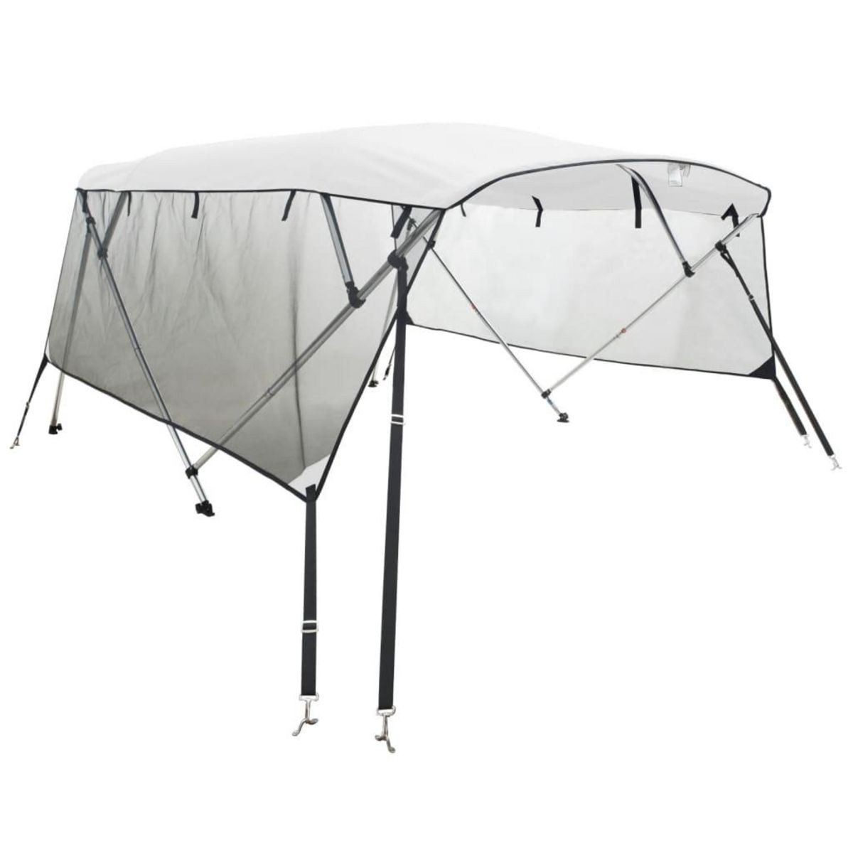 VIDAXL Toit bimini a 4 arceaux parois en maille 243x(185-198)x137 cm