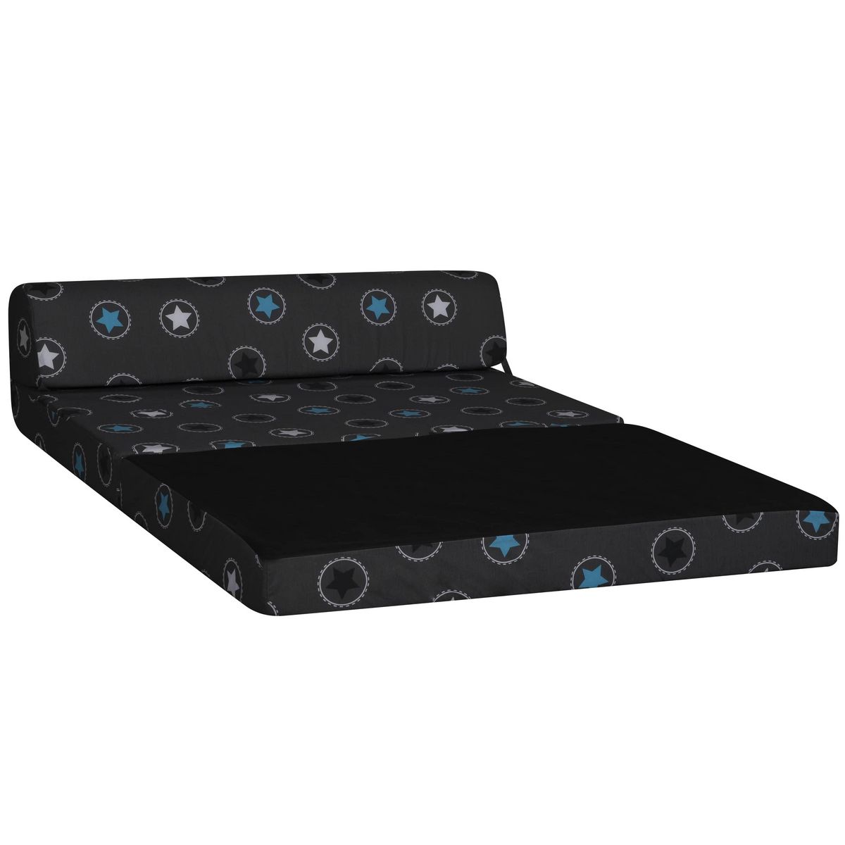 Chauffeuse 2 places STAR tissu gris étoiles