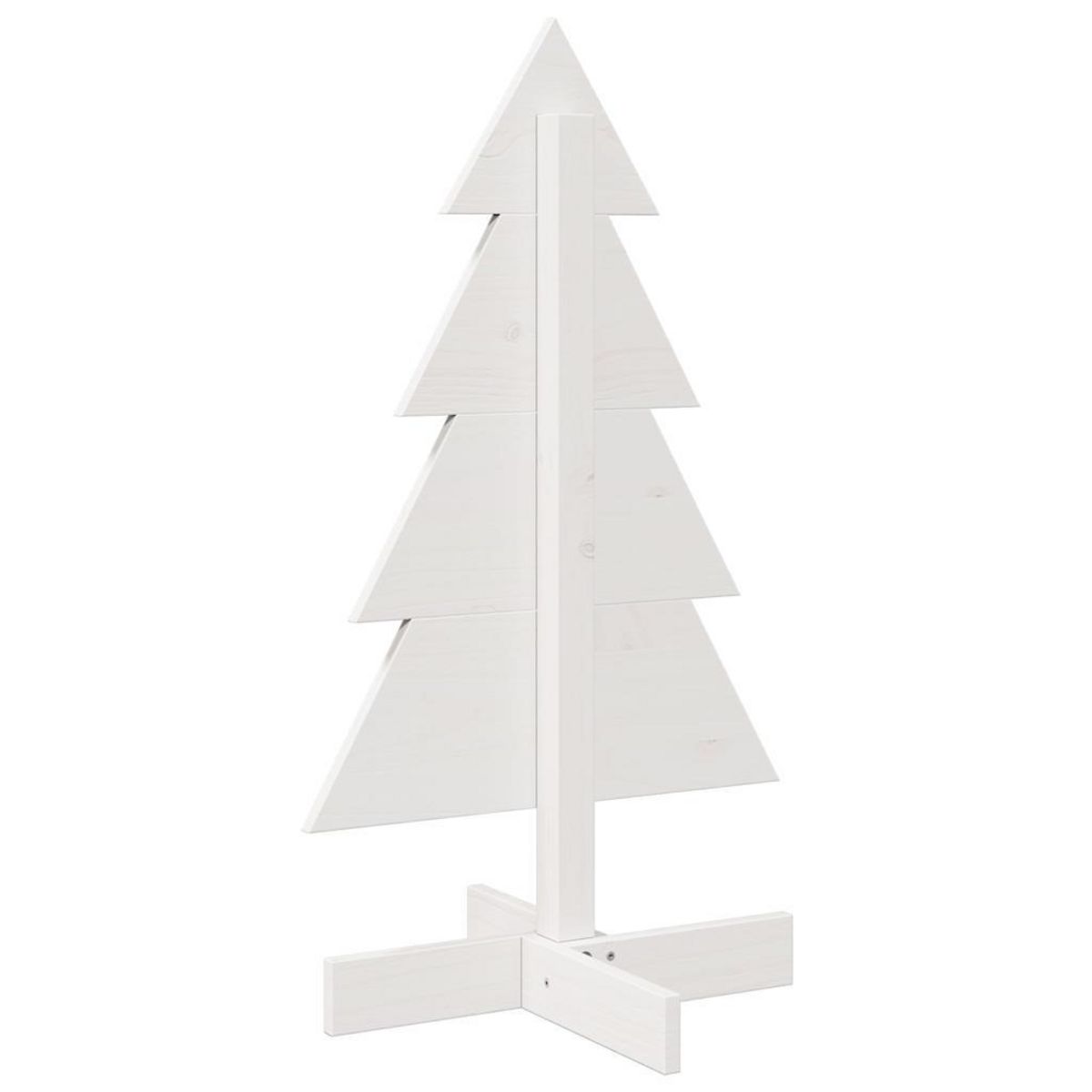 VIDAXL Arbre de Noël en bois pour decoration blanc 80 cm pin massif