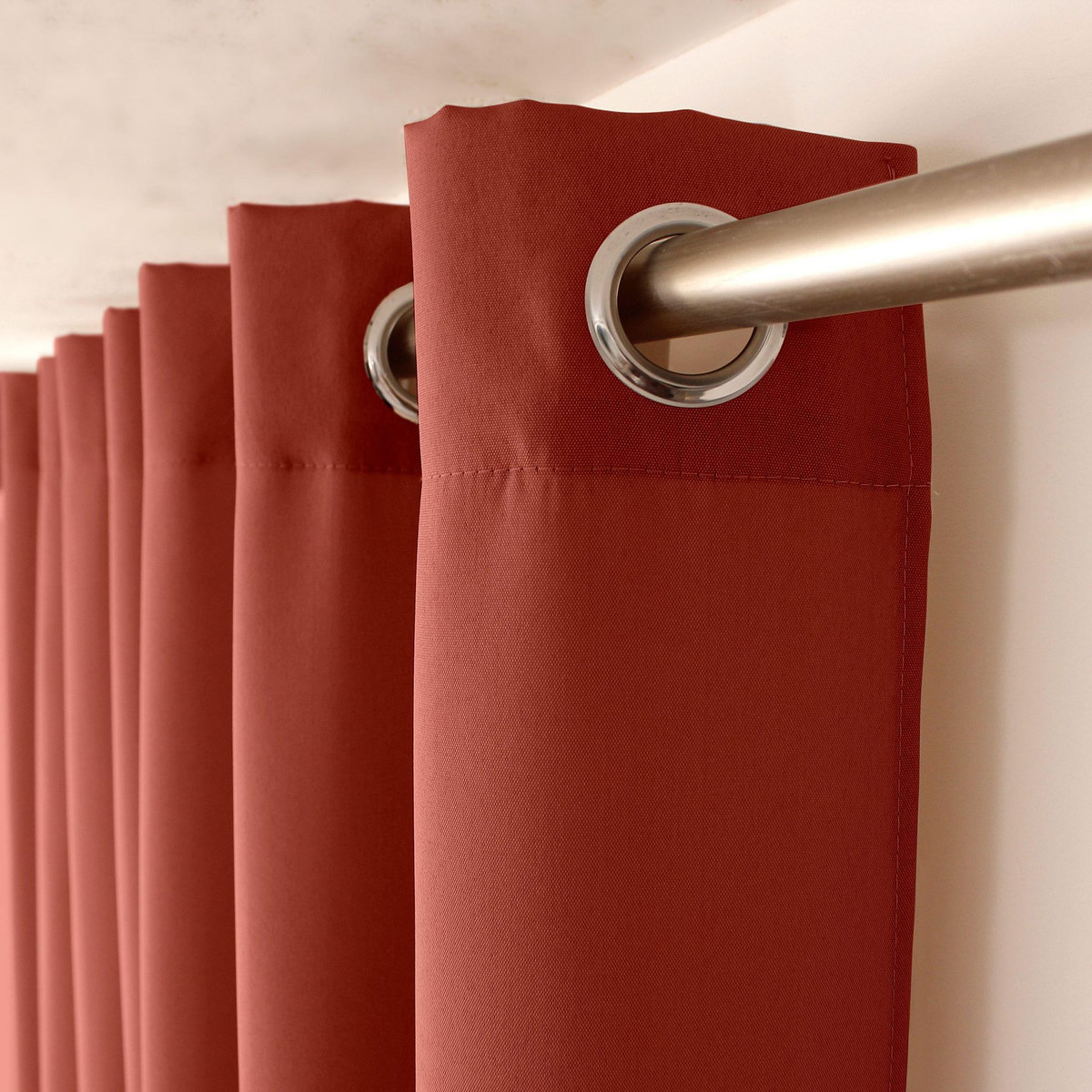 TOILINUX Lot de 2 Rideaux en toile unie Basic à 8 œillets