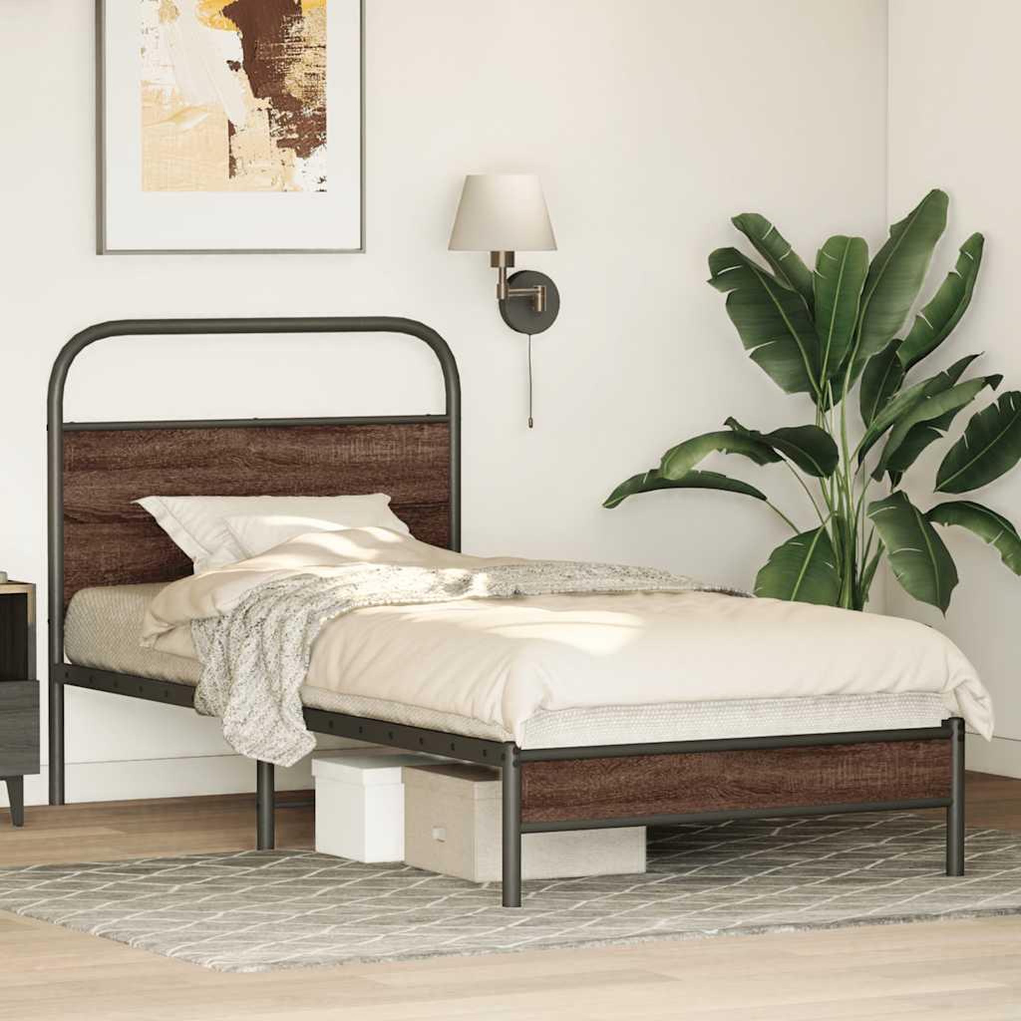 Voir la diapositive 4 : VIDAXL Cadre de lit sans matelas 100x200 cm chene marron