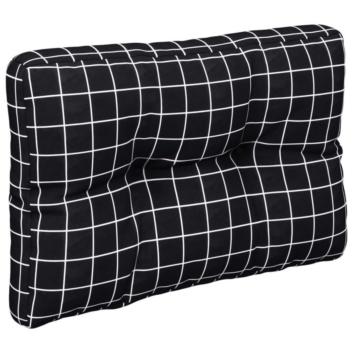 VIDAXL Coussins de palette lot de 2 motif a carreaux noir tissu