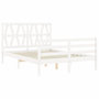 Voir la diapositive 5 : VIDAXL Cadre de lit sans matelas blanc 140x190 cm bois massif