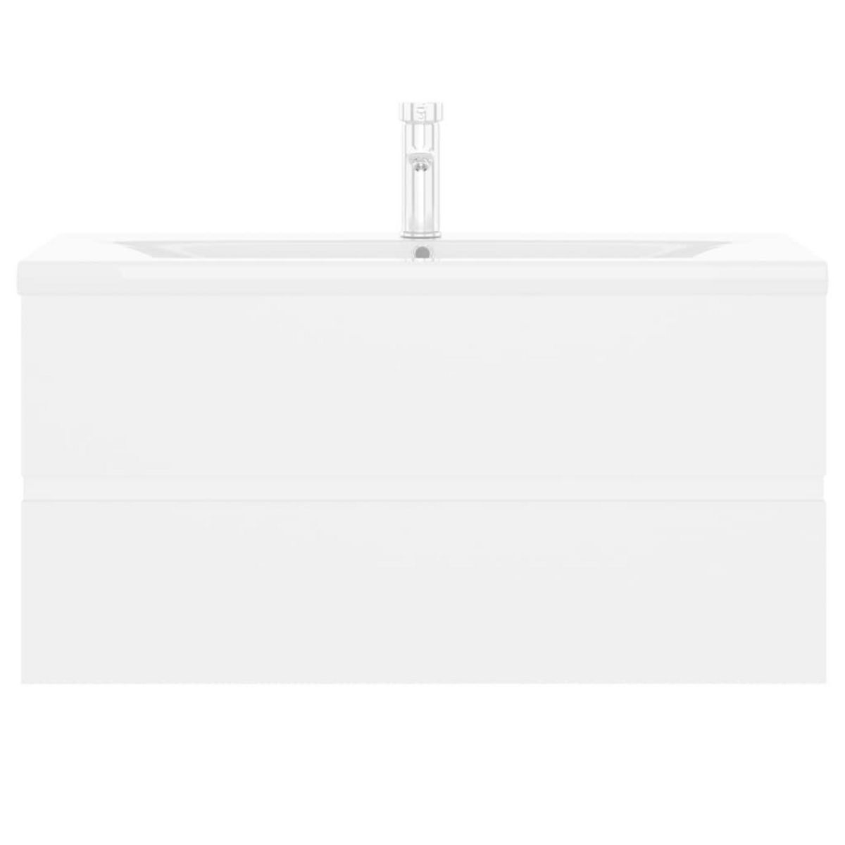 VIDAXL Armoire d'evier avec lavabo integre blanc bois d'ingenierie