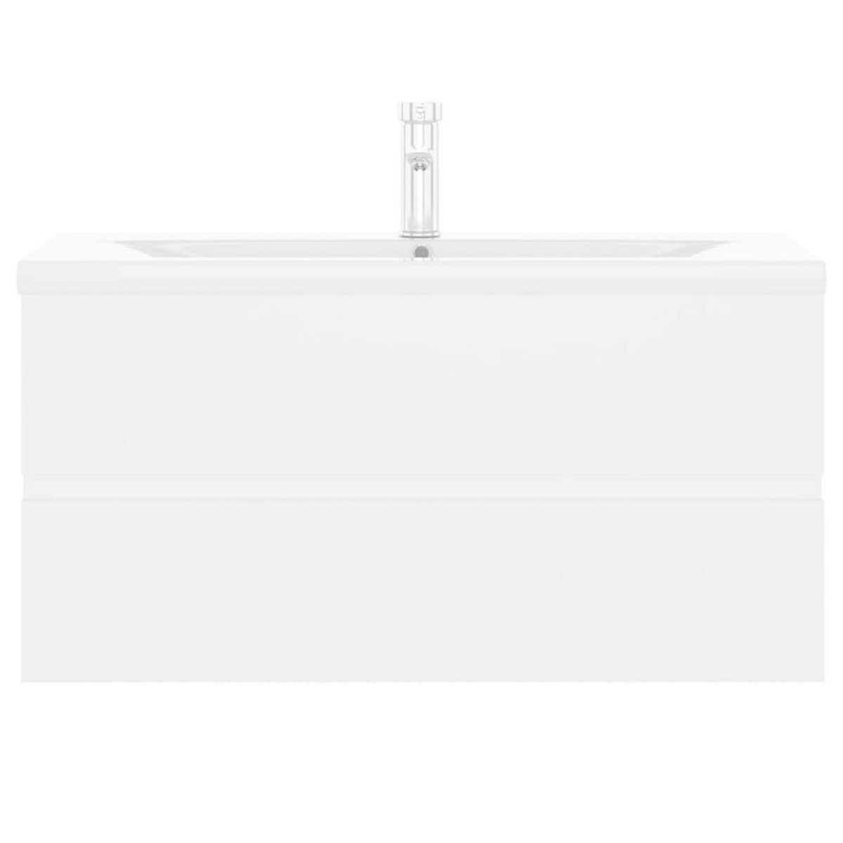 VIDAXL Armoire d'evier avec lavabo integre blanc bois d'ingenierie