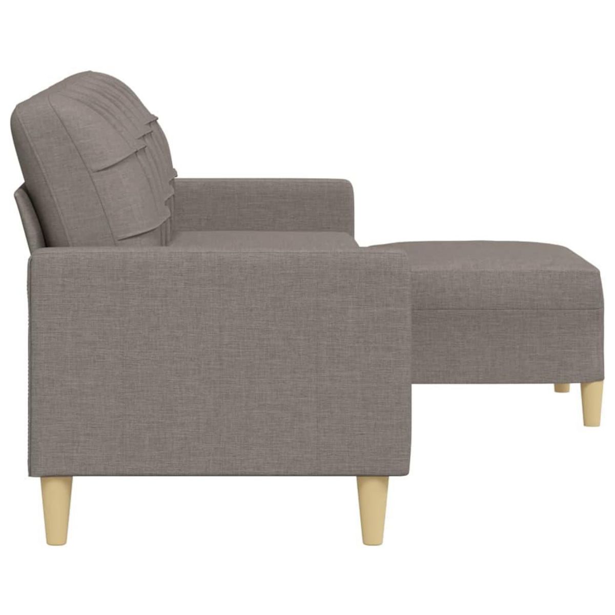 VIDAXL Canape a 3 places avec repose-pieds Taupe 210 cm Tissu