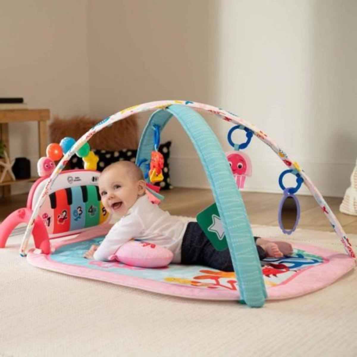 BABY EINSTEIN BABY EINSTEIN Tapis de sol éveil bébé fille évolutif 4-en-1 -Kickin' Tunes- jouet piano, arche jouets sensoriels, multilingu