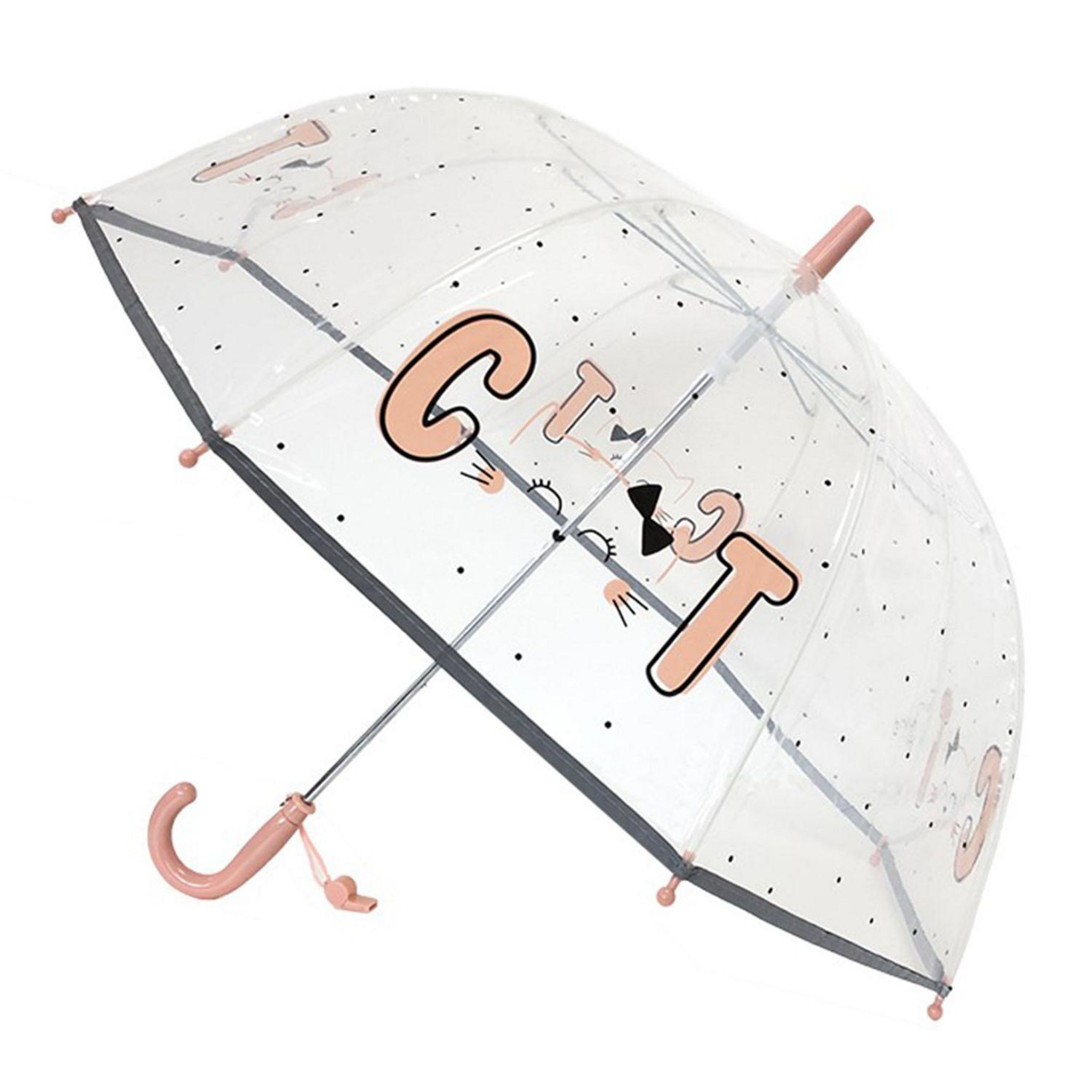 Parapluie Transparent Pour Enfant En Forme De Dôme - Léger, Sécurisé, Anti-pincement, Toit 99 Cm, Poignée En J