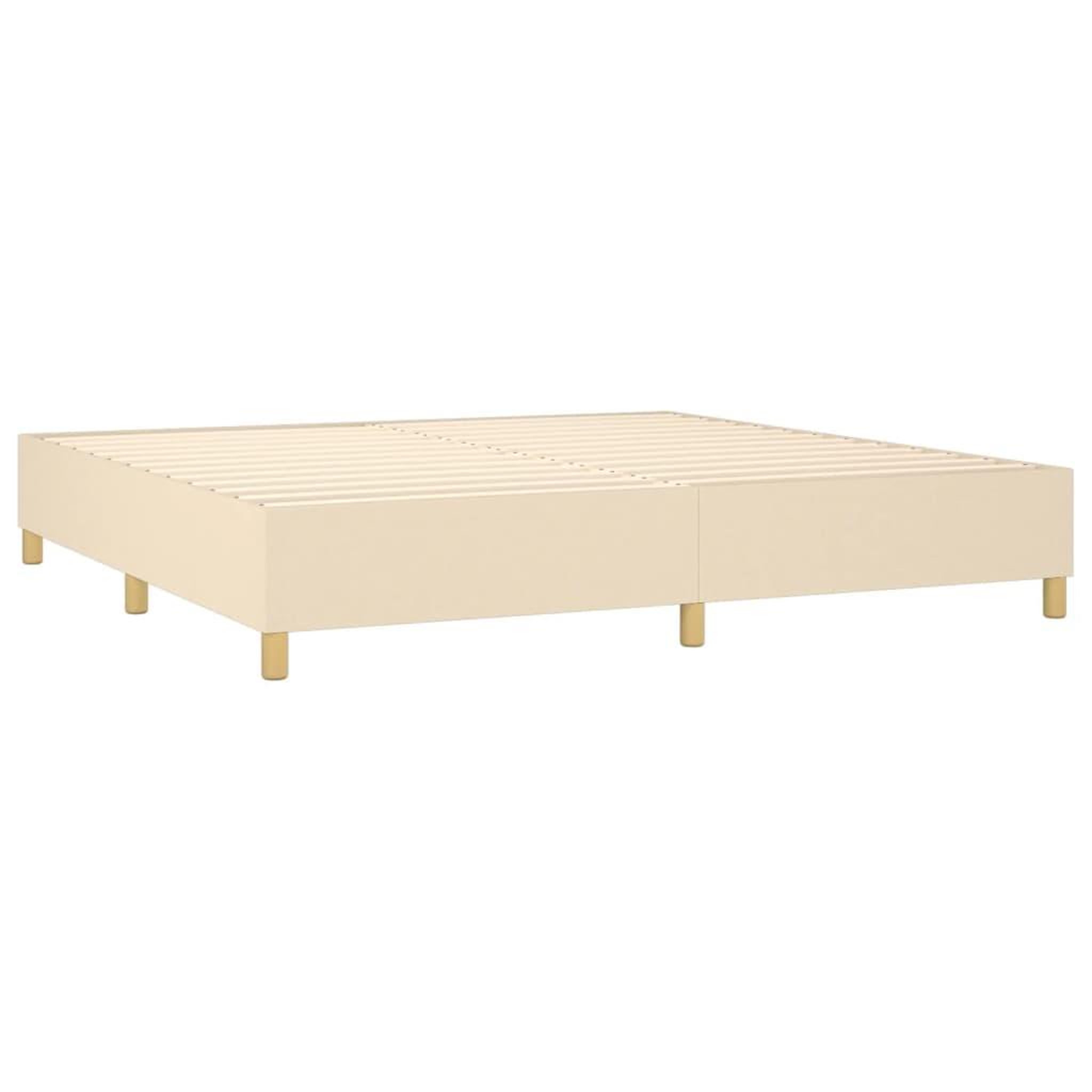 Voir la diapositive 4 : VIDAXL Sommier a lattes de lit avec matelas Creme 200x200 cm Tissu